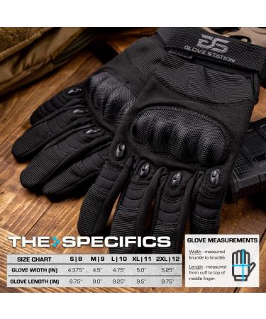 Glove Station Combat Tactical Knuckle Gloves for Men - Black Medium | Outdoor Sports, Training, Motorcycling - Buy Online on SooperMarket.com