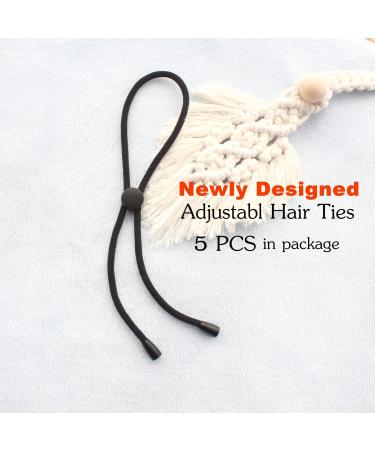AICILY 5 PCS Adjustable Hair Ties for Thick, Braided, Kinky, Curly Natural Hair - Long Cushioned Hairband for Women - High Elasticity Hair Holder with Round Buckle - Buy Online on SooperMarket.com