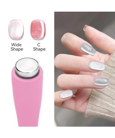 MIZHSE 5 in 1 Cat Eye Nail Magnet Tool | Multi-Function Magnetic Stick for 3D Nail Art | DIY & Salon Essential | Pink - Buy Online on SooperMarket.com
