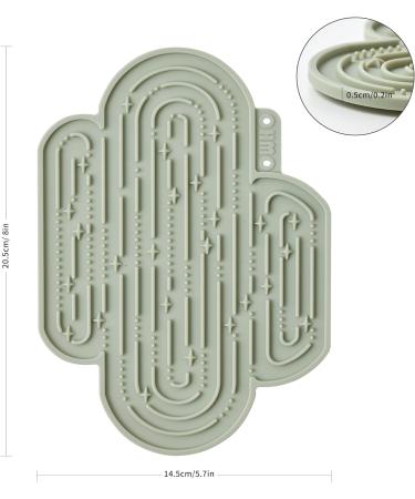 Ohmo Slip Mat for Dogs and Cats - 2PC Cute Cactus Design Leakproof Puppy Mat Pet Fear Relief & Slow Feeder Food-Grade Silicone (Light Green & Ash) - Buy Online on SooperMarket.com