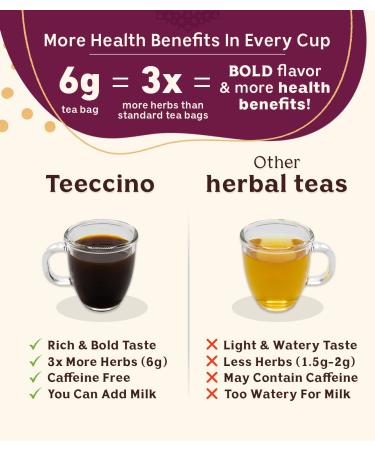 Teeccino Roasted Herbal Tea - Medium Roast Hazelnut, Caffeine Free, 10 Tea Bags (2.12 oz) - Buy Online on SooperMarket.com