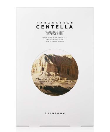 SKIN1004 Madagascar Centella Watergel Sheet Ampoule Mask  1box - 5ea  Fresh Corn Mint Oil Gel Type Sheet Triple Moisturizing Sebum Care 5 Count (Pack of 1)