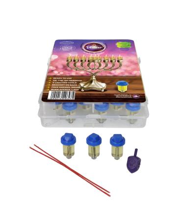 SHALHEVET LIGHT Vehaer 44 Prefilled Cups Hanukkah Chanukah Olive Oil Ready to Use Fits Most Menorah (Liquid Oil 1:45 HR Small) Liquid Oil 1:45 HR S