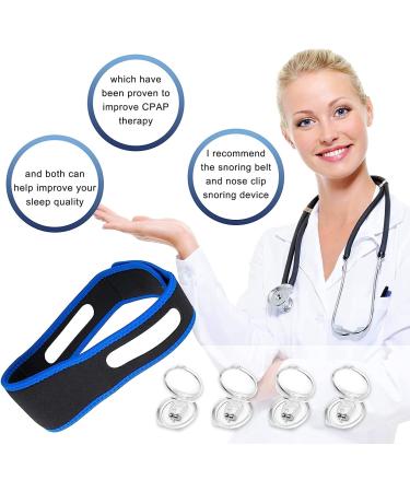 ZDEUCV Snore Stopper Kit - Silicone Nose Clips & Chin Strap for Deep Sleep - Buy Online on SooperMarket.com