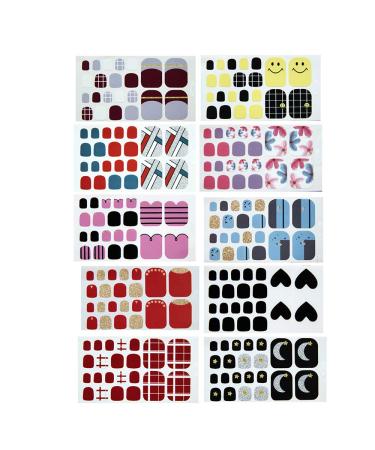 1 Sheet 14pcs Nail Polish Strips Waterproof Nails Art Glue Decals Sequins Design for Manicure Tips