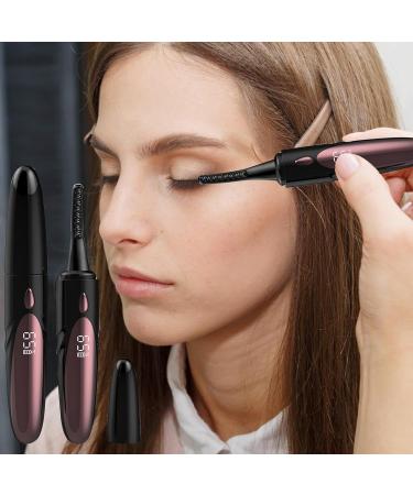 Dranng Heated Eyelash Curlers Electric Lash Curler with Comb | Double-Sided Anti-Scald Portable Lash Curler 4 Adjustable Temperature Levels Eye Makeup Tools for Natural 24hr Curl Black - Buy Online on SooperMarket.com