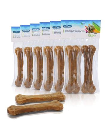 Nobleza - Rawhide Dog Chew Medium 15cm * 12 Pack Natural Rohleder pressed dog chewing puppy raw skin pressed bones ankle bones Medium reinforcement for the teeth