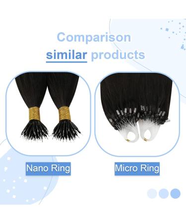 Youngsee Nanoring Extensions - Real Hair Balayage 35cm Nano Hair Extensions | Brown & Blond Shades | 50g #2/6/24 - Buy Online on SooperMarket.com