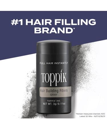 Toppik Hair Building Fibers 12g Fill In Fine or Thinning Hair Instantly Thicker Fuller Looking Hair 9 Shades for Men & Women Gray - Buy Online on SooperMarket.com