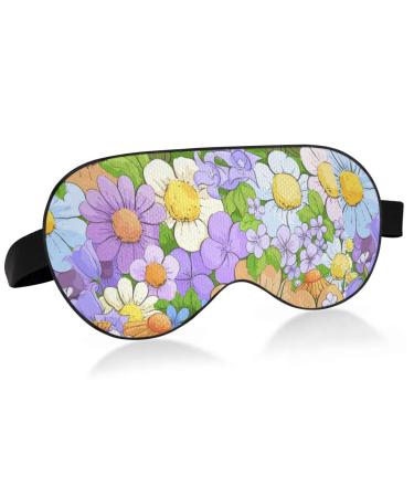 Haskirky Light Blocking Eye Mask Breathable and Adjustable Adult Men and Women Travel on Business Trips Yoga Meditation Light Smooth Comfortable Eye Mask Office Deep Sleep Goodies Dasiy