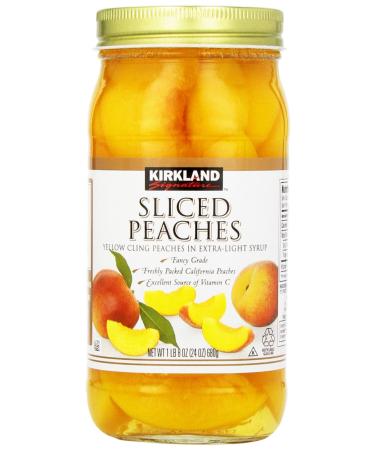 Kirkland Sliced Peaches, 24 Ounce (Pack of 4) 1.5 Pound (Pack of 4)