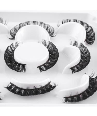 Buy HICOCU Russian Strip False Eyelashes | D DD Curl Fluffy Mink | 5 Pairs Reusable - Buy Online on SooperMarket.com