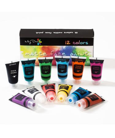 Maydear Colors Face Paint and Body Paint Set, Liquid Body Paint Safe and Non-Toxic (12 Color Matte 0.7 FL OZ. Each) 12 Color-Matte