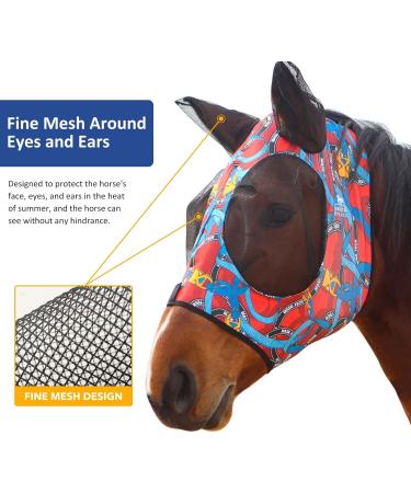 Harrison Howard Stretchable Horse Mask - UV Protection Comfortable & Breathable Knitted Design (Large) - International Shipping Available - Buy Online on SooperMarket.com