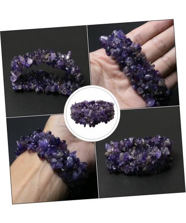 TEHAUX Womens Bracelet 2pcs Chunky Chakra Bracelet Irregular Bracelet Crystal Beads Layer Crystal Bracelet Layer Gemstone Crystals Bracelet Women Gemstone Bracelet To Heal Purple Rope - Buy Online on SooperMarket.com