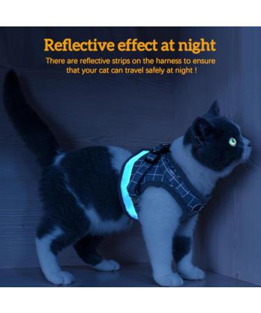 Adjustable Cat Harness and 5m Retractable Lead Set with Reflective Strips - Escape-Proof and Breathable Vest Harness for Cats and Dogs (M) - Buy Online on SooperMarket.com