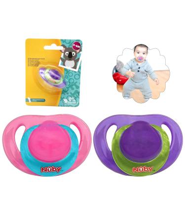 2-part classic jaw-friendly pacifier set non-toxic fly oval silicone pacifier BPA-free pacifier with soft knobs ideal for babies from 0 to 6 months