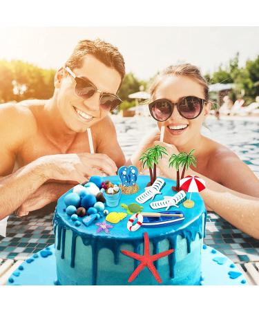 Beach Chair Umbrella Cake Decoration  15Pieces Summer Ocean Cake Toppers  Tropical Hawaiian Aloha Luau Theme Party Decorations Supplies for Pool Party Birthday Wedding Baby Shower - Buy Online on SooperMarket.com