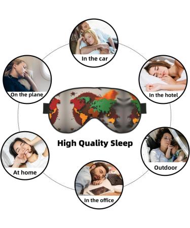 World Map Made of Spices Print Double-Sided Eye Mask Soft and Light Blocking for Enhancing Sleep Quality - Buy Online on SooperMarket.com