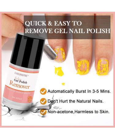 LOUINSTIC Gel Nail Polish Remover with Cuticle Care Oil - Quick 3-5 Minute Gel Polish Removal - Buy Online on SooperMarket.com