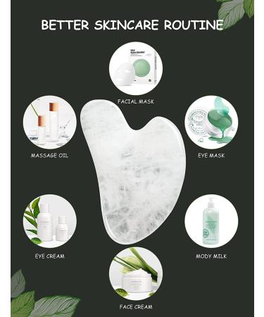 Rose Quartz Gua Sha Tool for Face Massage and Lymphatic Drainage - HANABEE Facial Beauty Tool (White) - Buy Online on SooperMarket.com
