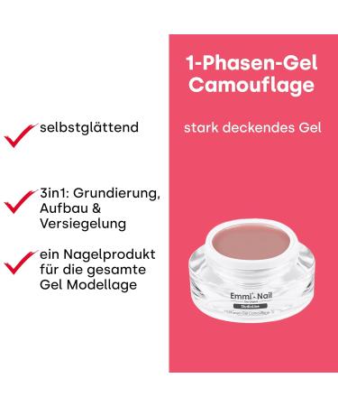 Emmi Nail Studioline 1-Phase Camouflage Gel - LED UV All-in-One Primer Structure & Sealing - 15ml (Middle Viscosity) - Best for Nail Art - Buy Online on SooperMarket.com