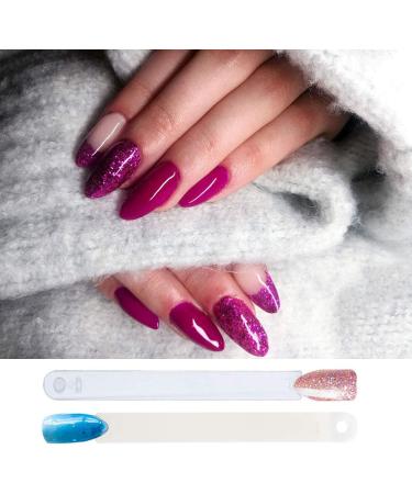 Hedmedum 100 PCS False Nail Art Tips Display Sticks with Metal Split Ring - Clear & White | Gel Polish Salon Practice Tools - Buy Online on SooperMarket.com