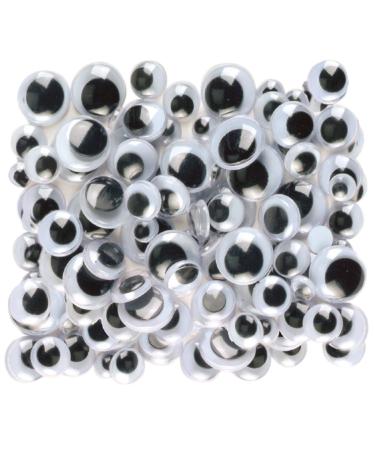 Creativity Street Peel and Stick Wiggle Eyes Assorted, 7mm to 15mm, Black, 100-Pack