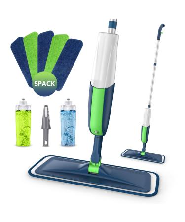 Spray Mops Microfiber Floor Mops for Floor Cleaning - MEXERRIS Wet Mops Dust Mop with 2 Refillable Bottle and 5 Mop Pads Wood Floor Cleaning Mop for Hardwood Laminate Vinyl Tiles Floors Cleaning