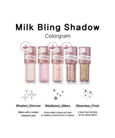 COLORGRAM Milk Bling Shadow - 01 Double Star | Pigmented Liquid Glitter Eyeshadow - Buy Online on SooperMarket.com