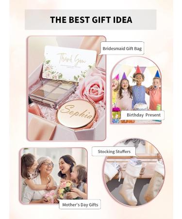 Getinbulk Compact Mirror for Purse - Double-Sided 1X/2X Magnifying Metal Makeup Mirror (Round, Rose Gold) - Buy Online on SooperMarket.com