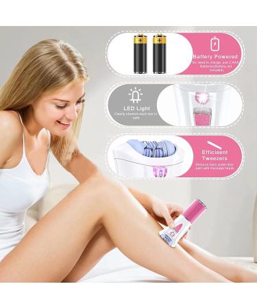 Portable Smooth Glide Epilator for Women - Cordless Electric Facial Hair Removal and Peach Fuzz Remover for Bikini, Face, Arms, Legs, Armpits - Gentle and Sensitive Skin Care - Buy Online on SooperMarket.com