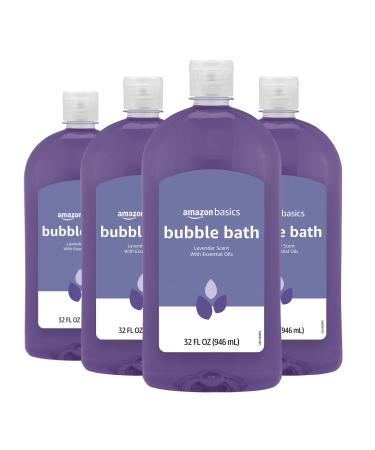 Amazon Basics Bubble Bath, Lavender Scent, 32 Fluid Ounces, 4-Pack (Previously Solimo)