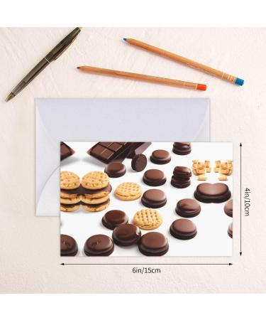 Cookies Food Chocolate Chip Biscuits Pearl Paper Greeting Card - Double-Sided Pearl Effect with Suitable for Various Occasions Cookies Food Chocolate Chip Biscuits One Size - Buy Online on SooperMarket.com