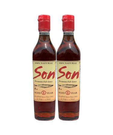 Son Fish Sauce  Premium Vietnamese Artisanal Fish Sauce Since 1951 | One Year Aged Anchovy Sauce 17.0 oz Bottle100% Pure Natural GLUTEN FREE, NO SHELLFISH , NO MSG ADDED | Available as Single or Double Pack. (Pack of 2) 17 Fl Oz (Pack of 2) 2.0