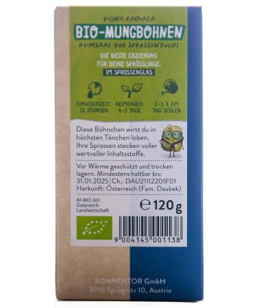 Sonnentor Organic Sprouted Mung Beans - Vegan 120g | Bulk & Shipping Worldwide - Buy Online on SooperMarket.com