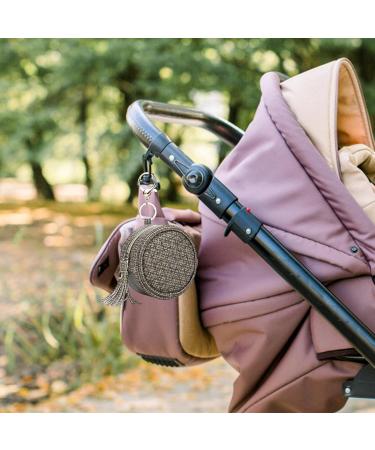 Bexdug PU Leather Pacifier Cover with Clip | Diaper Bag Binky Holder for Boys & Girls | Dark Brown Zipper Pouch for Young Kids - Buy Online on SooperMarket.com