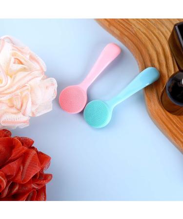 Buy Wllhyf 2-Pack Manual Face Cleaning Brush - Soft Silicone Peeling Pad with PP Handle for Clear Skin (Blue & Pink) - International Shipping - Buy Online on SooperMarket.com