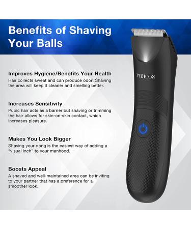 VIKICON Electric Body Trimmer & Shaver for Men - Pubic Hair Groomer with Ceramic Blade, Waterproof, USB Charging - Black - Buy Online on SooperMarket.com