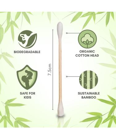 EcoWisper Bamboo Cotton Buds - 500 Eco Friendly Biodegradable Swabs for Makeup, Crafts, Cleaning & Baby Hygiene - Buy Online on SooperMarket.com