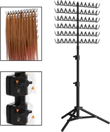 Folpus Hair Braiding Rack 110-150cm Foldable Keep Neat and Tidy Hair Display Stand Hair Holder - Buy Online on SooperMarket.com