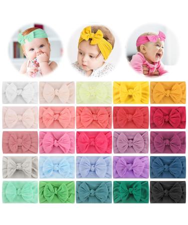 Nizirioo 25 pieces baby headband baby hair band hair bands baby girls head bands elastic hair accessories with arches children soft turban for children toddlers newborn infants (multicolor)