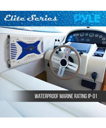 Pyle Hydra Marine Amplifier - Upgraded Elite Series 1000 Watt 4 Channel Bridgeable Amp Tri-Mode Configurable  Waterproof  MOSFET Power Supply  GAIN Level Controls and RCA Stereo Input(PLMRA420) - Buy Online on SooperMarket.com