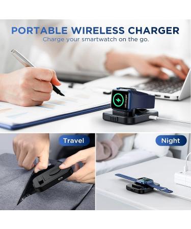 Bifrost Portable Watch Charger Stand - Wireless Magnetic Charging Station with Charging Cable Compatible with iWatch Series SE 8 7 6 5 4 3 2(38/40/42/44mm)-Black - Buy Online on SooperMarket.com