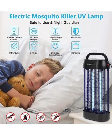 EUQQU 18W UV Insect Mosquito Lamp - Electric Fly Trap with Remote Timer IPX4 - Effective Indoor Pest Defense for 80 m  - Buy Online on SooperMarket.com