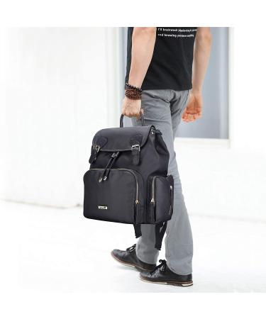 Hafmall Diaper Bag Backpack with Stroller Hooks - Stylish, Multifunctional Travel Baby Bag for Boys and Girls - Black Maternity Nappy Bag for Mom and Dad - Buy Online on SooperMarket.com