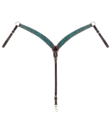 Turquoise Cross Carved Turquoise Flower Collection Contoured Breast Collar