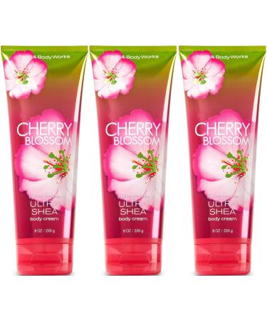 Bath & Body Works Cherry Blossom Triple Moisture Body Cream 8 Oz Lot of 3