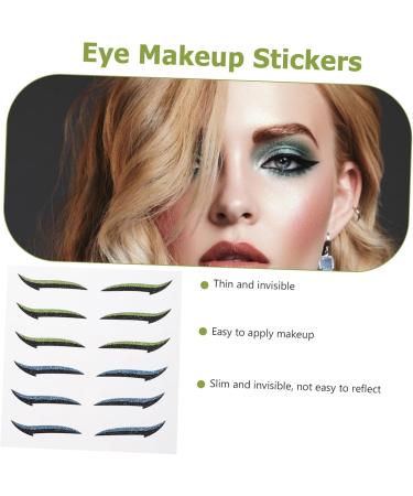 Healeved 12 Pairs Glitter Eyeliner Double Eyelid Stickers Eyeliner Tape Strips Cosmetic Eyelid Tape - Buy Online on SooperMarket.com