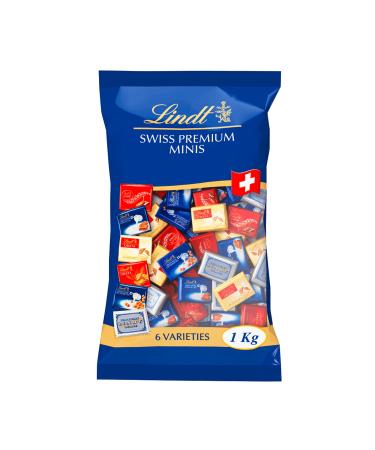 Lindt chocolate swiss napolitain |1 kg |Fully milk chocolate mini tables in the varieties milk nut Lindor Milk Cresta White Cr mant |Large pack |Chocolate gift 1000 g single